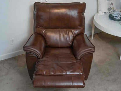 La-Z-Boy 'Astor' Chestnut Leather Distinctive Accent Stiching Wall Hug Recliner