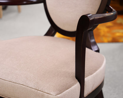 Set of 10 Round Back Mohair Dining Chairs