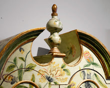 Antique Floral Print Covered European Manor Secretary Desk and Hutch