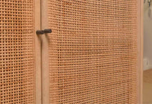 4 Hands  Straciflua Gum Wood 2 Rattan Door Metal Legs Console