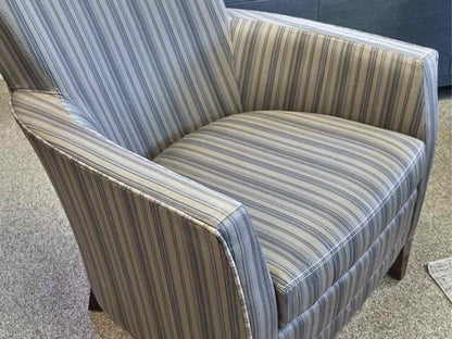 Pair of Crawford Furniture 'Saville Row' Grey Stripe  Chairs