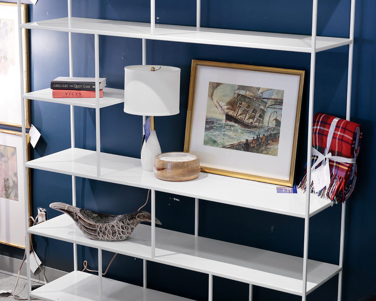 White Metal MCM Bookcase