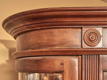 Pulaski Cherry Curved Glass 2 Door 5 Glass Shelf  Display Cabinet