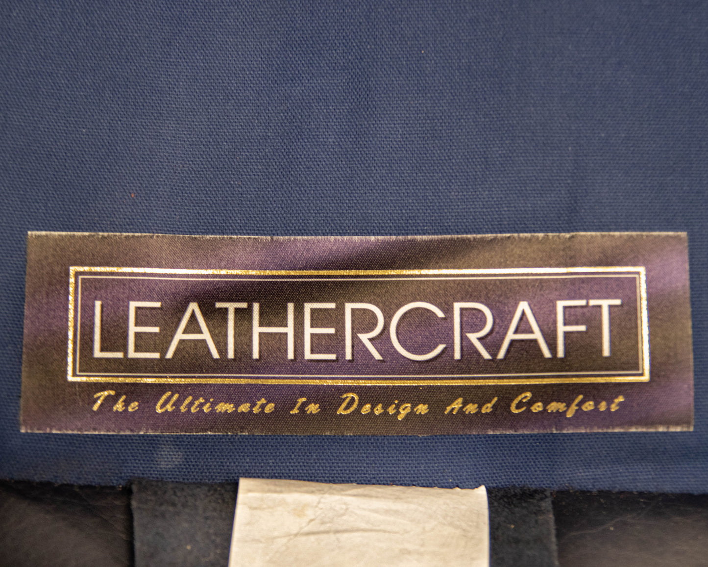 Leathercraft Navy Leather Wing Chair