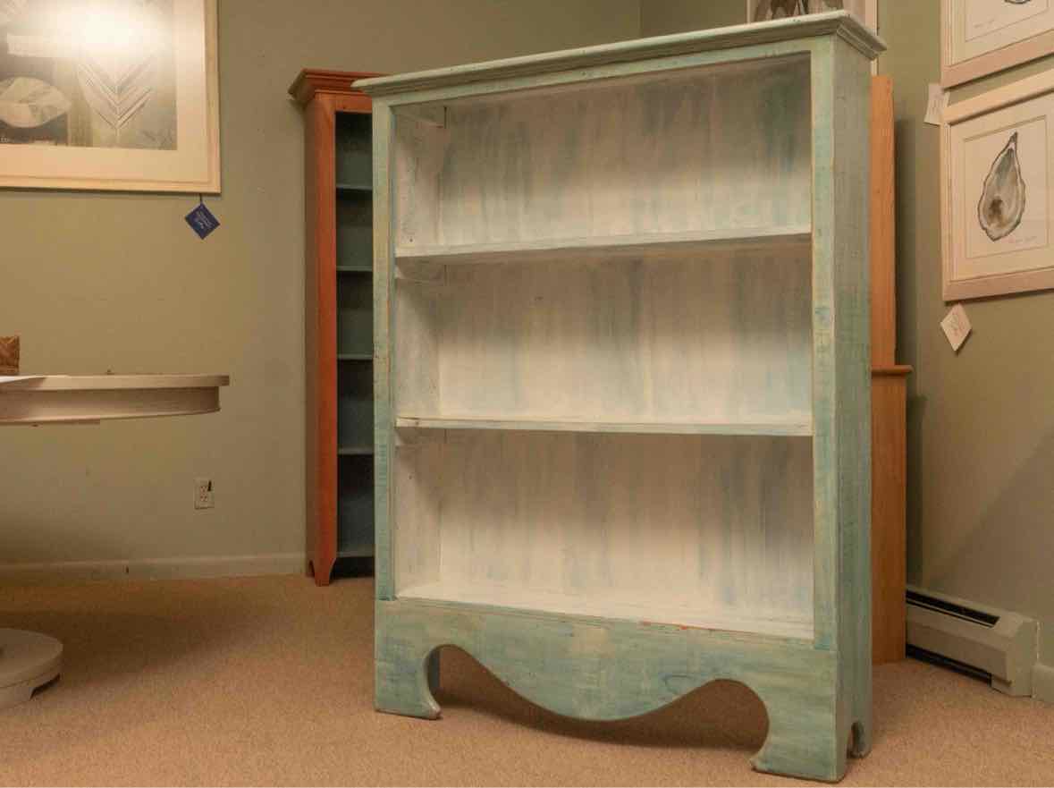 Custom Painted 3 Shelf Wooden Bookcase
