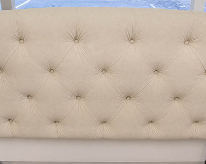 Tufted Ivory Upholstered King Bed