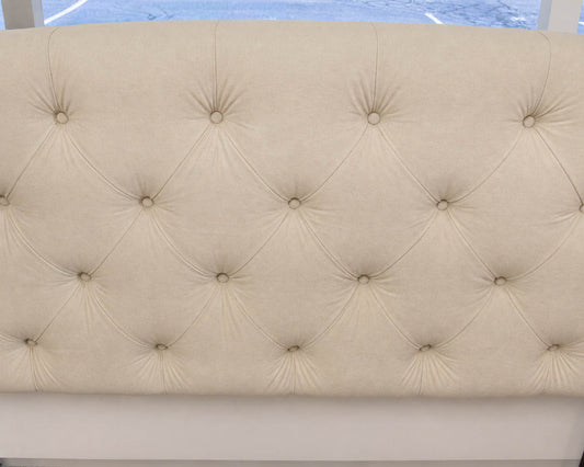 Tufted Ivory Upholstered King Bed