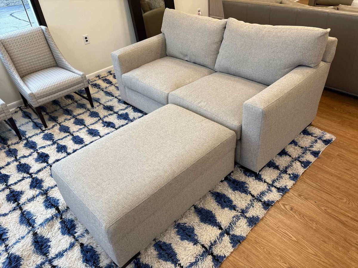 Crate & Barrel 'Axis' Sofa w/Storage Ottoman