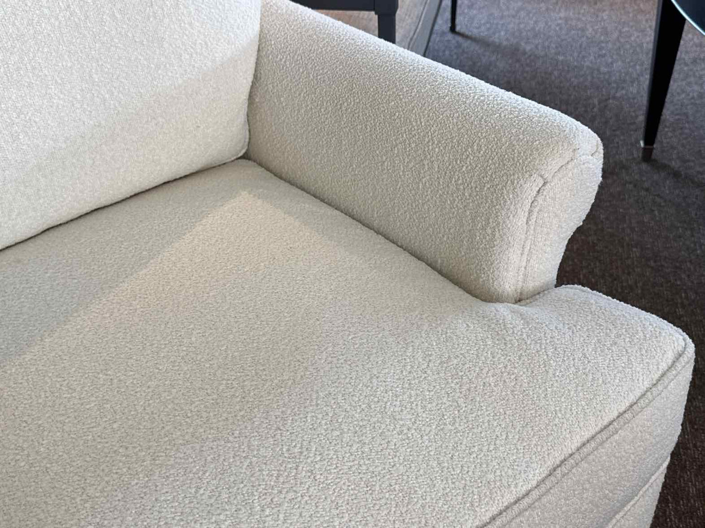 Basset White Boucle Upholstered Chair& Ottoman