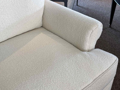 Basset White Boucle Upholstered Chair& Ottoman