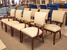Set of 8 Ethan Allen Drew Dining Chairs with Beige Upholstery