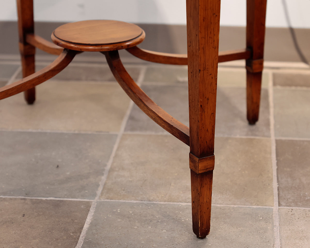 Round Traditional Cherry Inlaid Accent Table