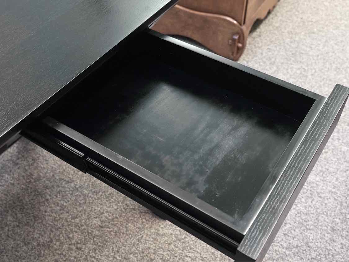 Crate & Barrel Black Finish Desk with X Legs