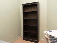 Espresso Black Finish 5 Shelf Acacia Wood Bookcase