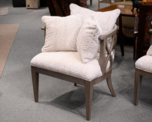 Pair of Gray Barrel Accent Chairs
