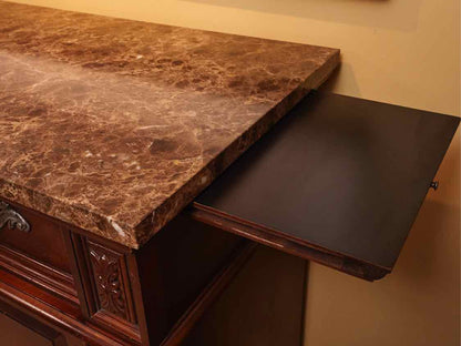 Bernhardt Walnut 2 door & 2 Drawer Server with Marble Top