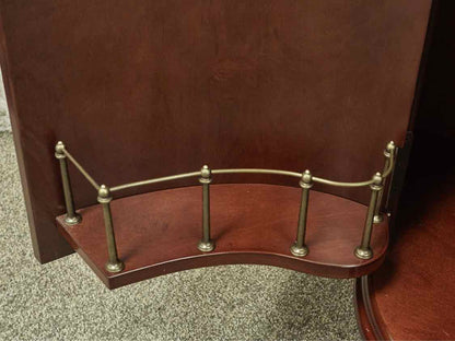 Mahogany Stain  Demi-Lune 2 Door Bar Cabinet