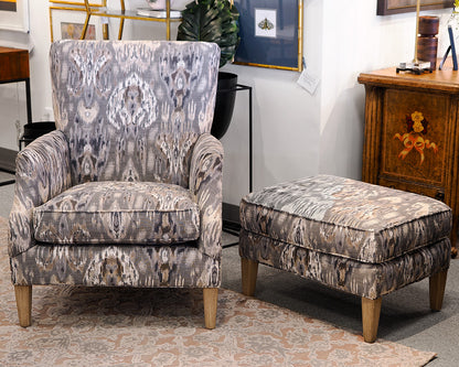 Arhaus Upholstered Chair and Ottoman