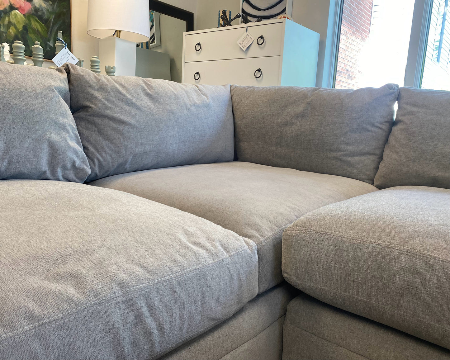 Arhaus Pavo 2-Piece Corner Sectional in Light Grey