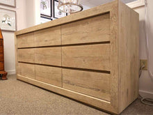 Restoration Hardware Contemporary Oak Nine Drawer Dresser