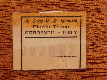 A. Garglulo & Iamuzzi  Green Finish Wood Marguetry Inlaid Music  Box Side Table