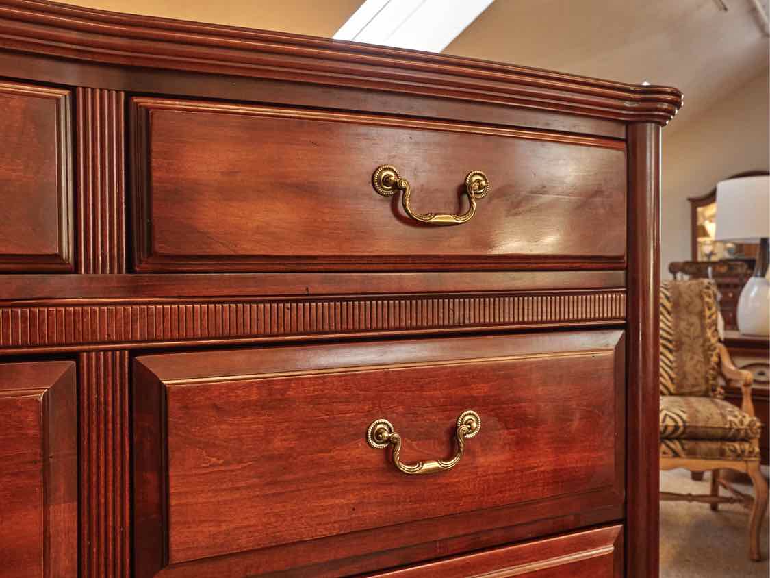 Cherry Double Bow Front Chest in Cinnamon Finish