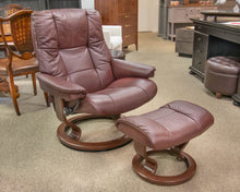 Ekornes Stressless Mayfair Large Recliner & Ottoman in Merlot Leather