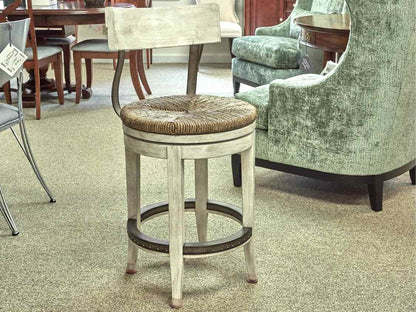 Set of 4 Rustic white  Merrick Swivel Counter Stools