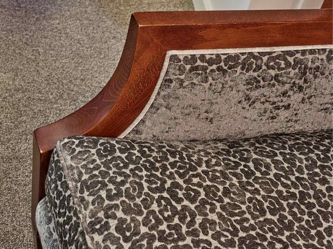 Pair of Custom Sam Moore Wooden Framed Arm Chairs