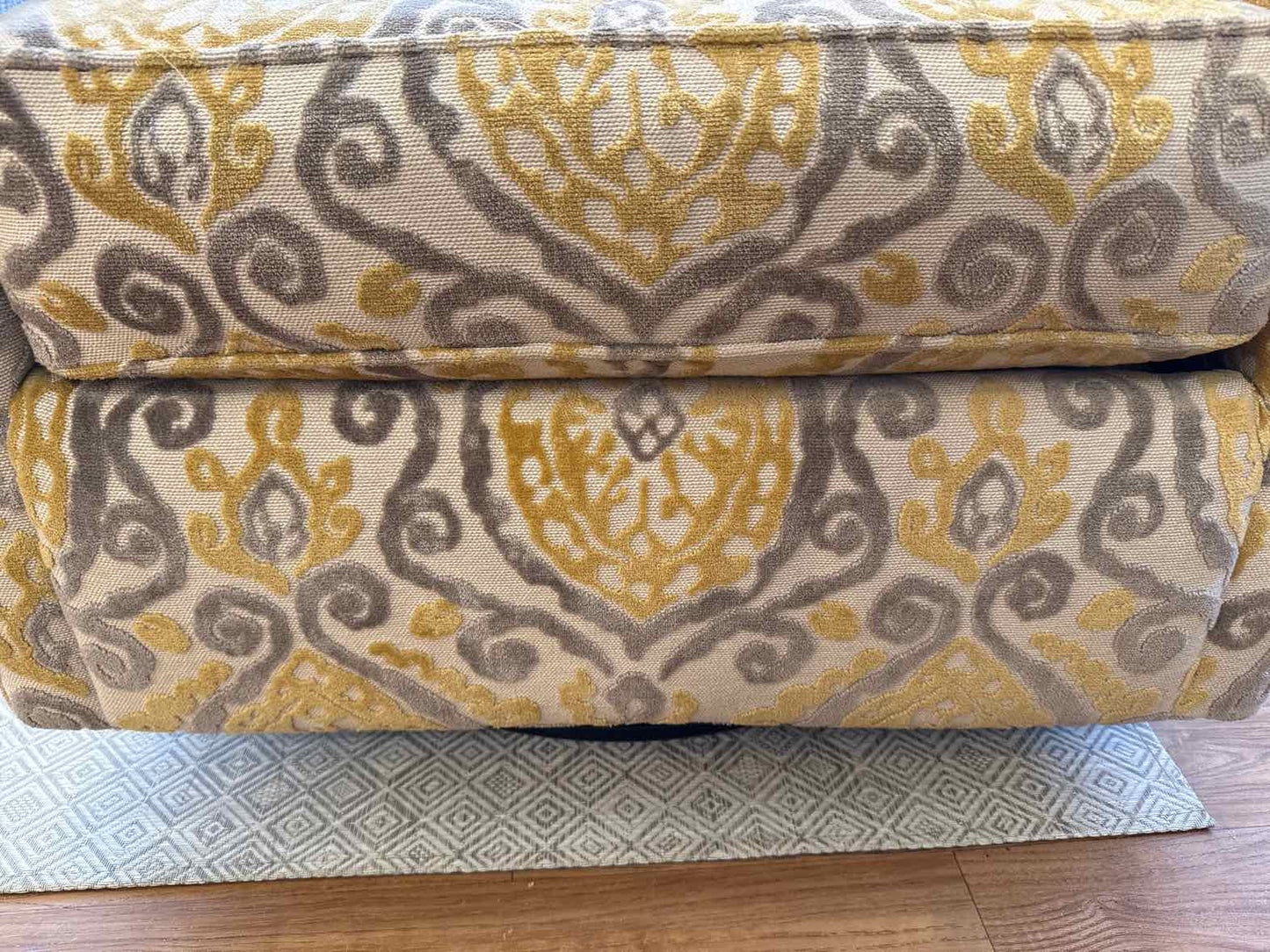 Yellow & Grey Swivel Rocker Arm Chair