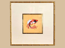 'Colorful Koi I' Art Print In Gold Bamboo Style Frame