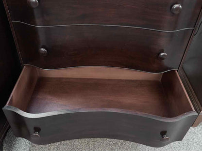 Mahogany Serpentine 5 Drawer Chest