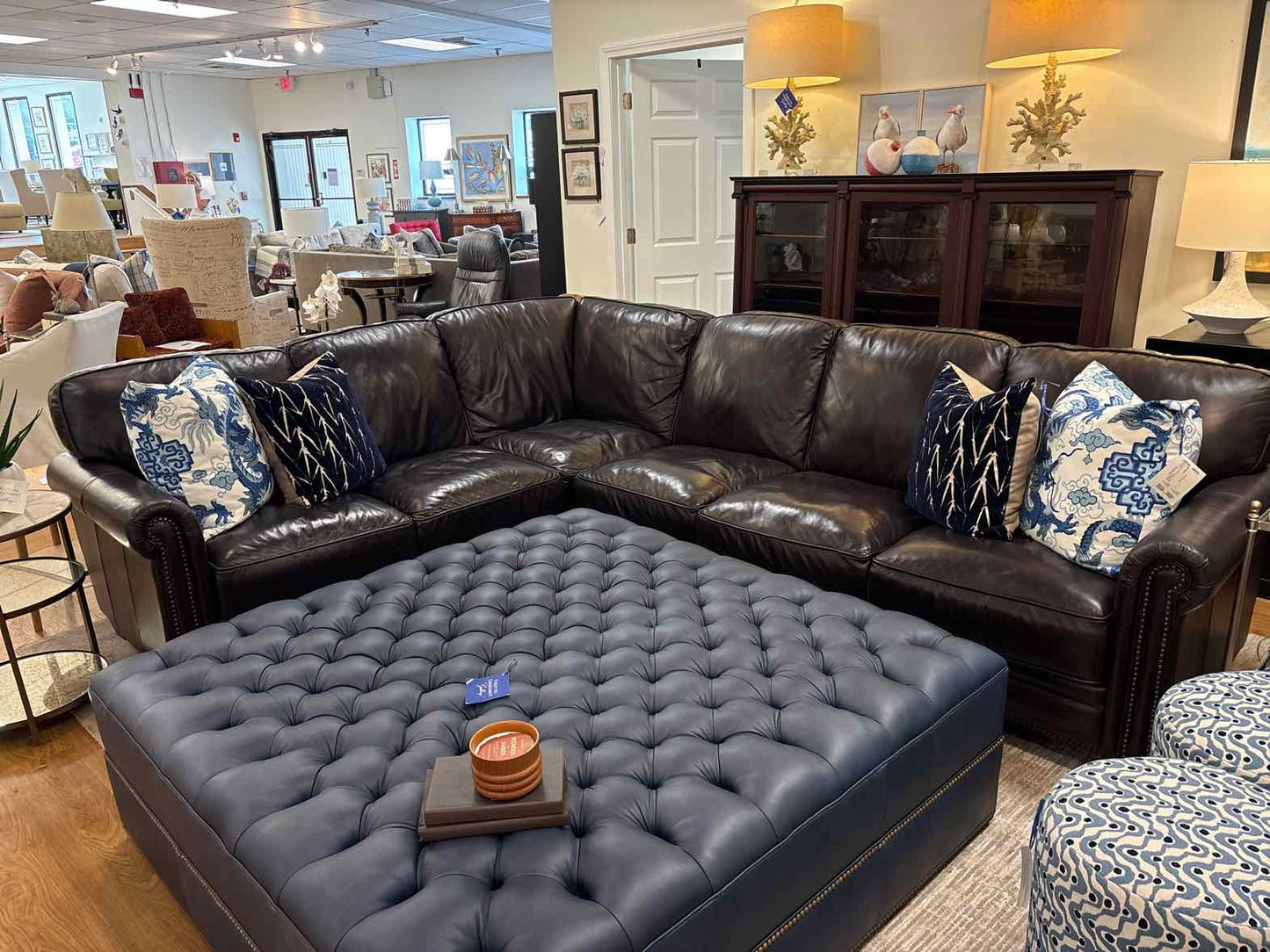 Futura 'Cordovan' 2- Piece Leather L Sectional
