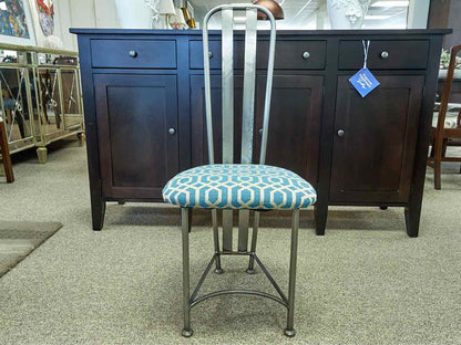 Set of 4 Custom Brushed Stelel Dining Chairs