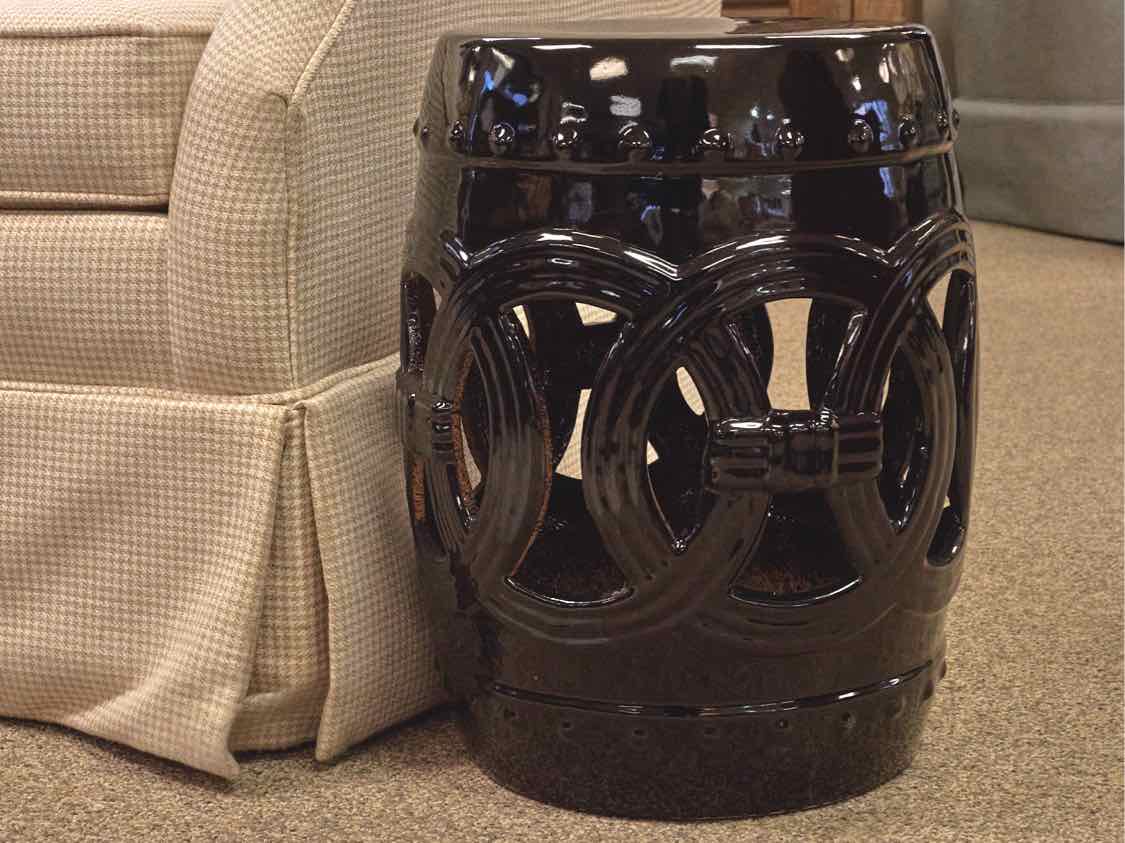 Ceramic Garden Stool in Black