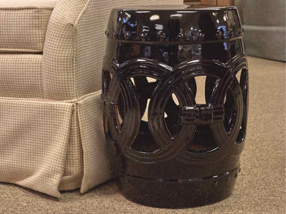 Ceramic Garden Stool in Black