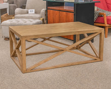 Trestle Style Cocktail Table W/ Cross Brace Base