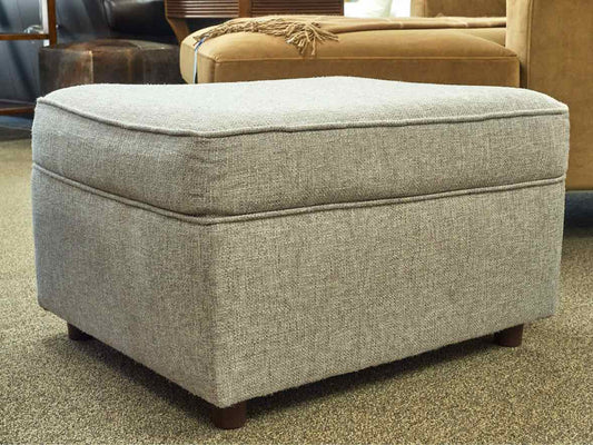 Rowe ' Monaco' Pebble Gray Upholstered Ottoman
