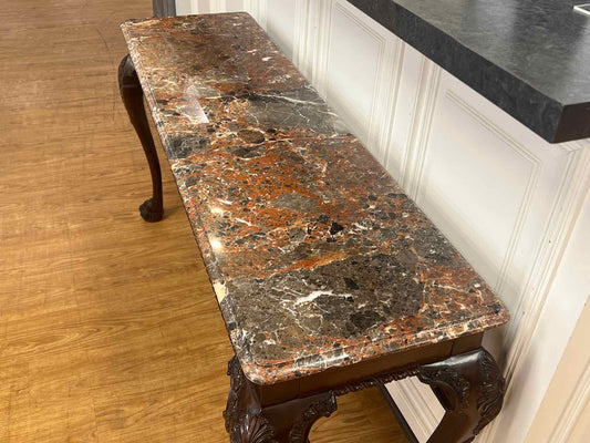 Henredon Marble-Top Mahogany Console