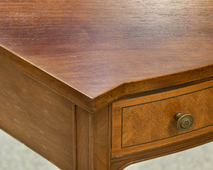 Pooley Furniture Company Upscale 1920's "Radio Desk" In Inlaid Burl Wood Finish