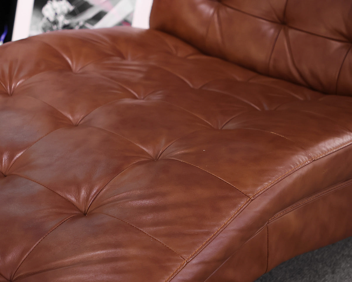Caramel Bonded Leather Chaise