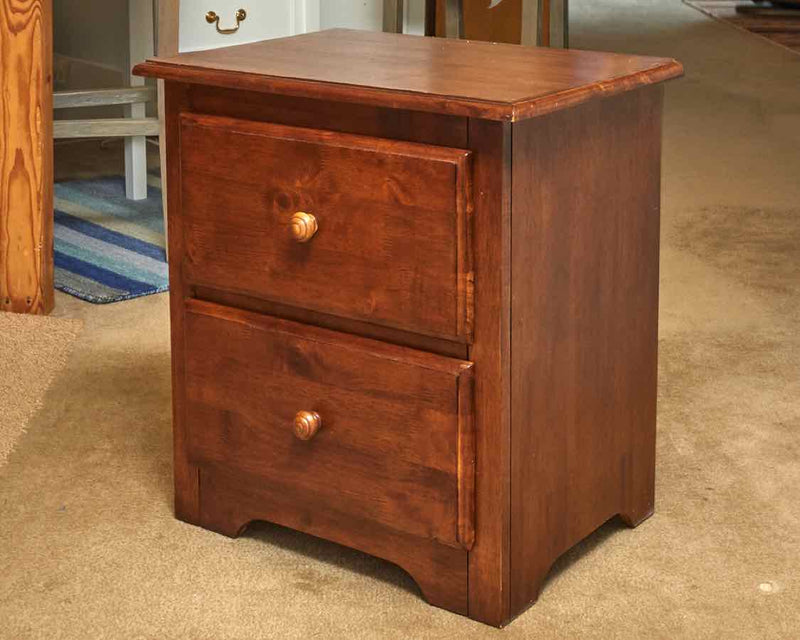 Solid Ash 2 Drawer Nightstand
