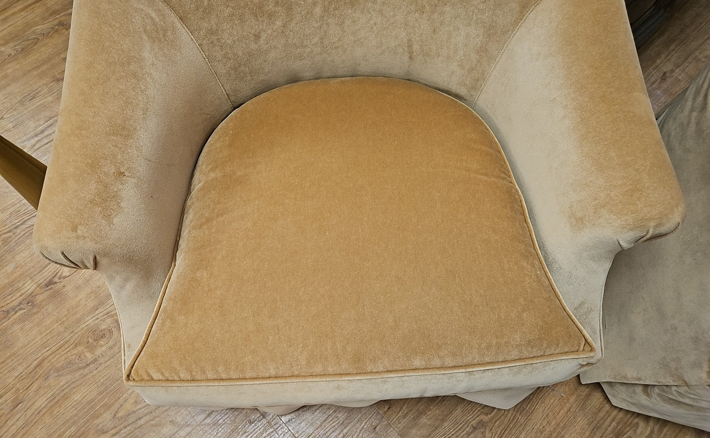 Ethan Allen Pair of Deep Gold Swivel Chairs