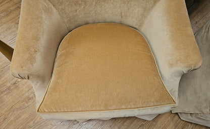 Ethan Allen Pair of Deep Gold Swivel Chairs