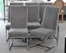 Set of 8 Mitchell Gold + Bob Williams Velvet Dining Room Chairs
