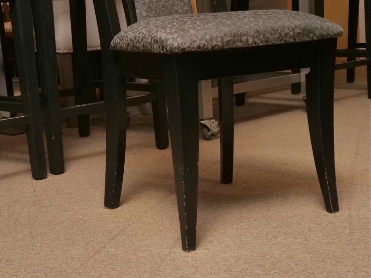 Saloom Glass Top Black Finish Base Table &  6 Chair Set