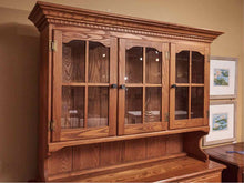 Bent Bros Colonial Oak  Hutch with 3 Glass Pane Doors & Dental Molding