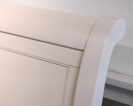 Aspen King 'Cambridge' White Sleigh Bed