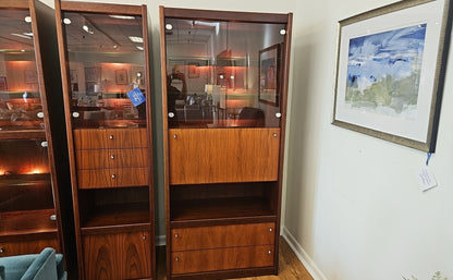 Redwood & Glass Cabinet with Desk