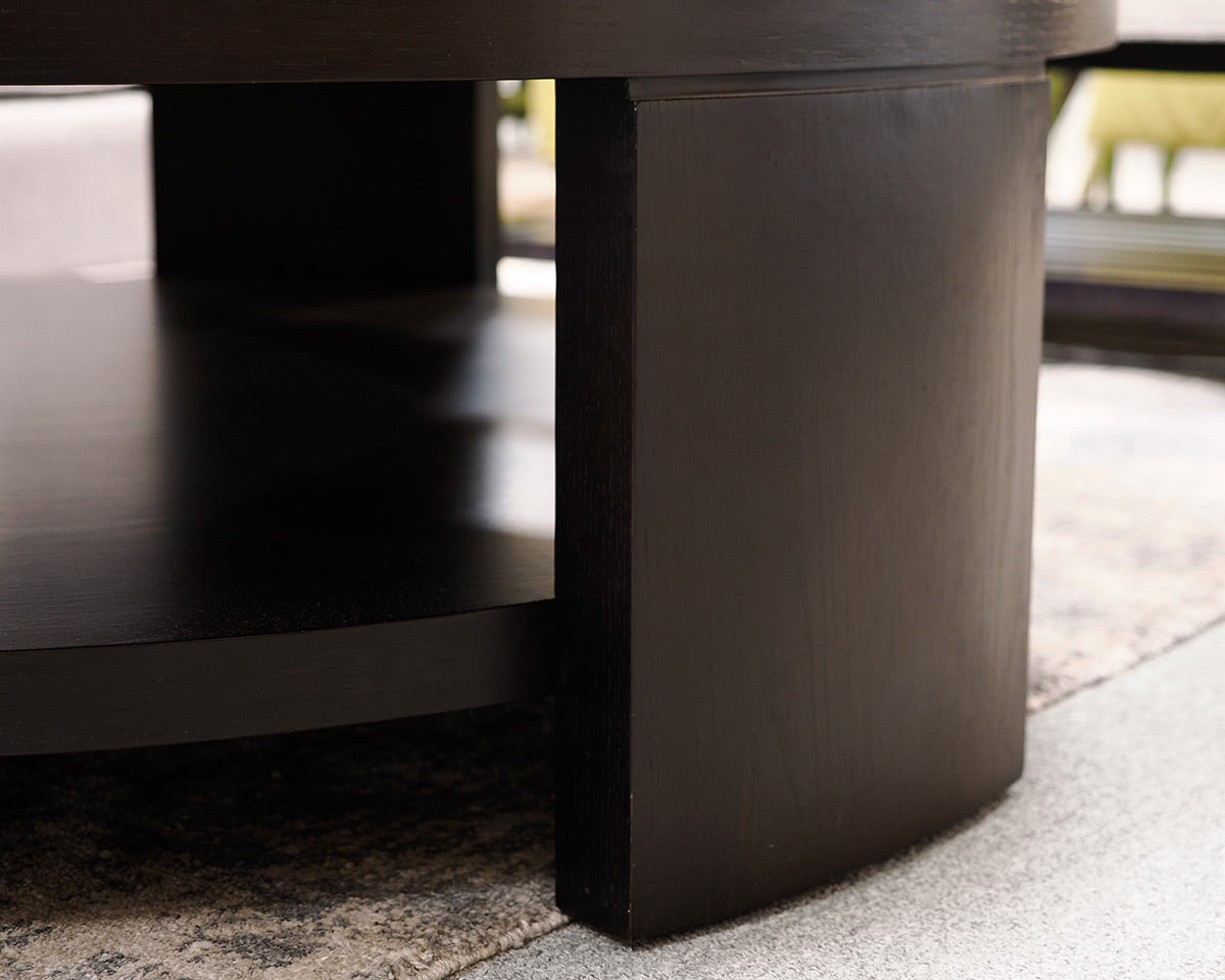 Mitchell Gold + Bob Williams Round Mahogany Cocktail Tables